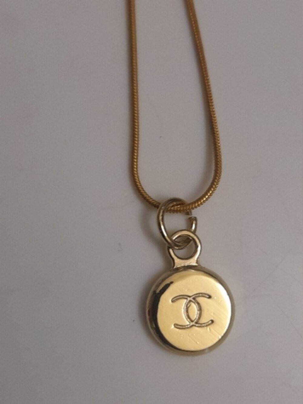 Chanel Gold Tone Zip Pull Charm Upcycled Repurposed Chain Necklace